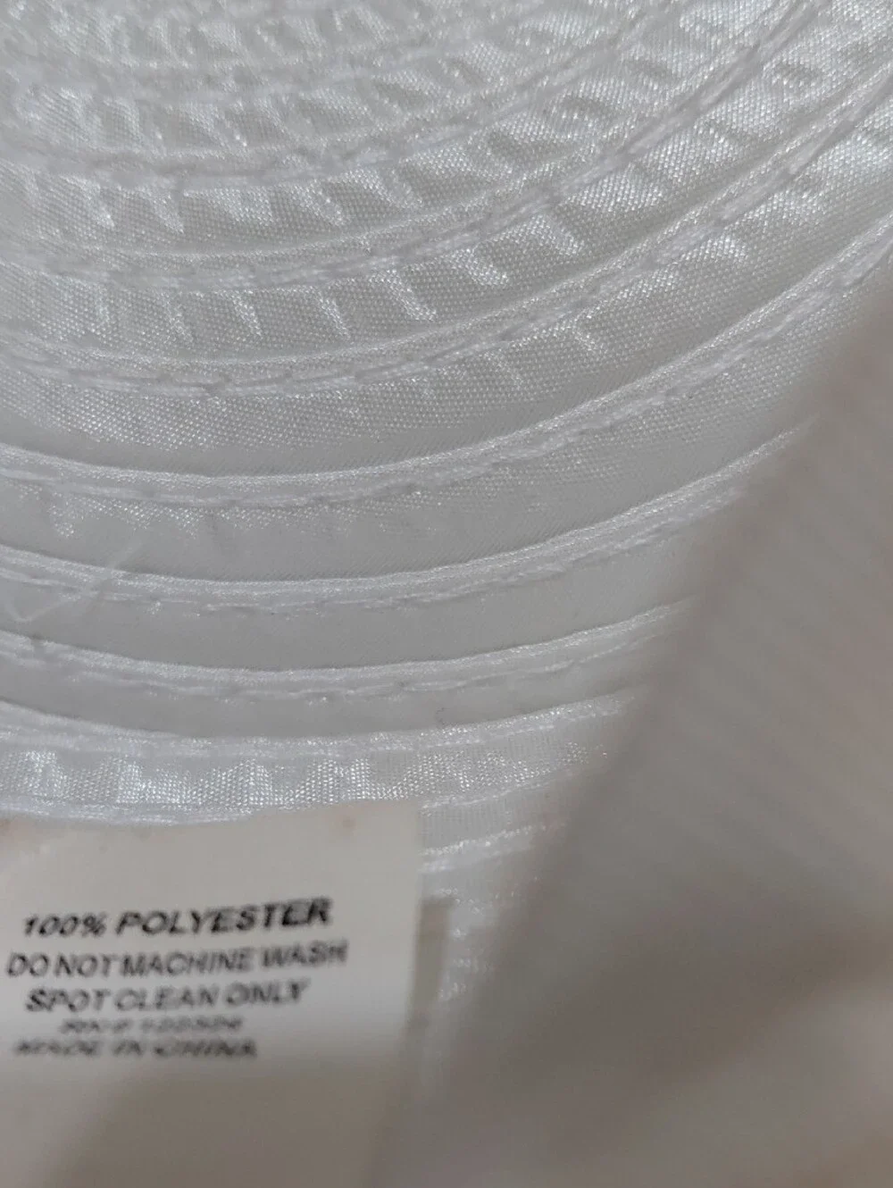 White Women's Wide-Brim Hat with Rhinestone Band
